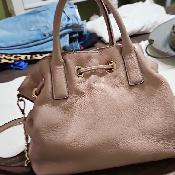 Michael Kors Blush Pebbled Leather Tassel Satchel - Picture 5 of 8